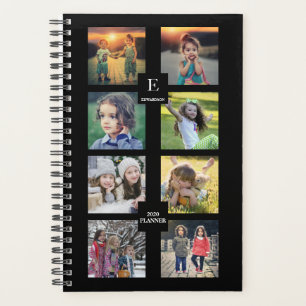 Custom family photo collage black personalised planner