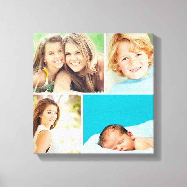 Custom Family Photo Collage Canvas Print (Front)