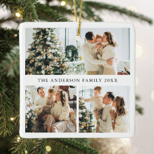 Custom Family Photo Collage Ceramic Ornament