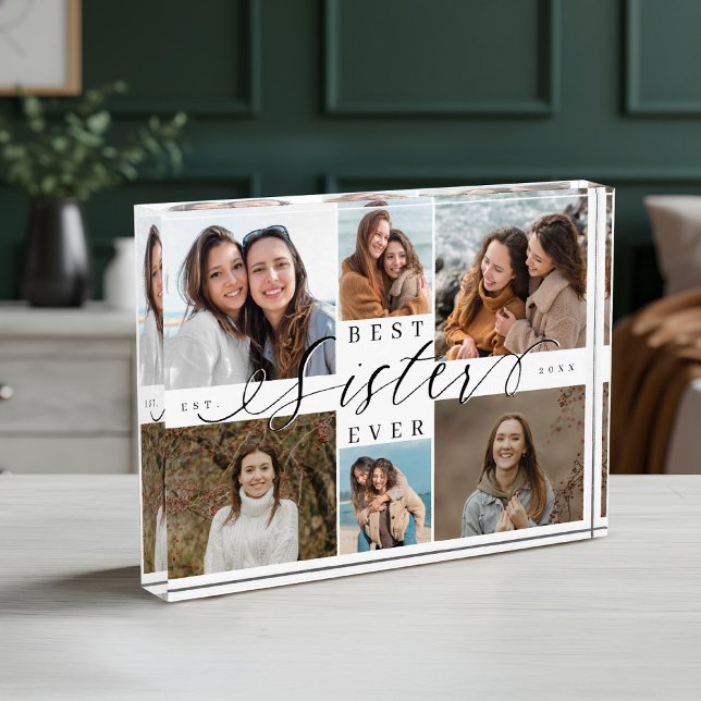 Custom Family Photo Collage Gift Best Sister Ever (Custom Family Photo Collage Gift Best Sister Ever)