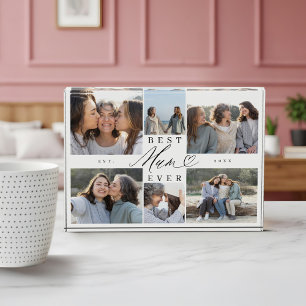 Custom Family Photo Collage Gift for Best Mum Ever Block