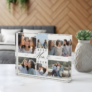 Custom Family Photo Collage Gift for Best Mum Ever Block