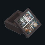 Custom Family Photo Collage Keepsake HOME Gift Box<br><div class="desc">Personalised family keepsake box with 4 of your family photos arranged in a square grid photo collage and a beautiful hand lettered script spelling HOME. Great gift for mum,  dad,  family,  friends,  parents,  and grandparents!</div>