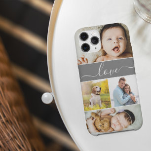 Custom Family Photo Collage Love Script iPhone 15 Mini Case