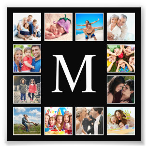Custom Family Photo Collage Personalised Black