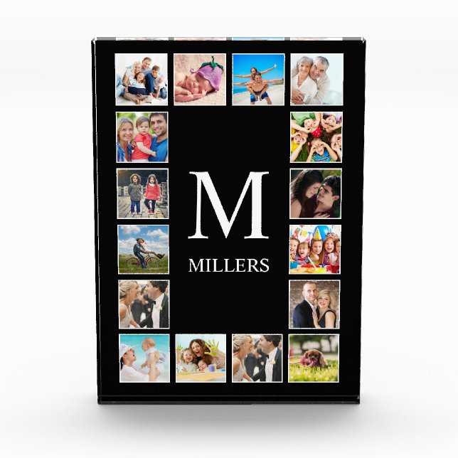 Custom Family Photo Collage Personalised Black (Front)