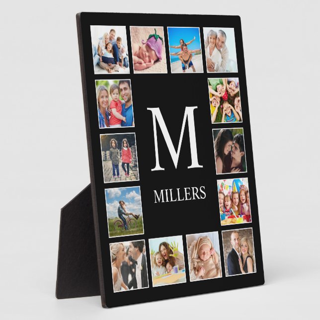 Custom Family Photo Collage Personalised Black Plaque (Side)