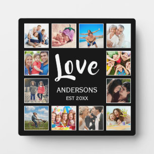  Custom Family Photo Collage Personalised Black Plaque