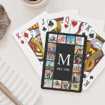 Custom Family Photo Collage Personalised Black Playing Cards<br><div class="desc">Create your own personalised 16 photo collage,  playing cards background. The playing cards face also features your monogram and name. Add your favourite photos,  designs or artworks to create something really unique.</div>
