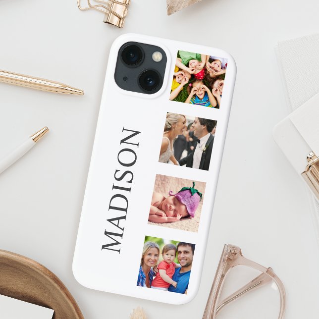 Custom Family Photo Collage Personalised White Case-Mate iPhone Case (Creator Uploaded)