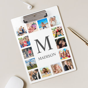 Custom Family Photo Collage Personalised White Clipboard