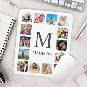 Custom Family Photo Collage Personalised White Mouse Mat