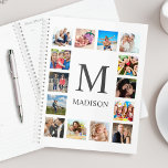 Custom Family Photo Collage Personalised White Planner<br><div class="desc">Create your own personalised 14 photo collage,  planner with your custom images on a simple modern white background. The planner face also features your monogram and name. Add your favourite photos,  designs or artworks to create something really unique.</div>