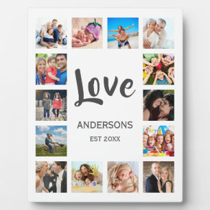 Custom Family Photo Collage Personalised White Plaque
