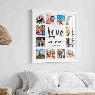 Custom Family Photo Collage Personalised White Print