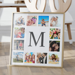 Custom Family Photo Collage Personalised White Print