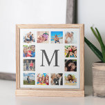 Custom Family Photo Collage Personalised White Tile<br><div class="desc">Create your own personalised 12 photo collage,  ceramic tile with your custom images on a simple modern white background. The ceramic tile face also features your monogram. Add your favourite photos,  designs or artworks to create something really unique.</div>