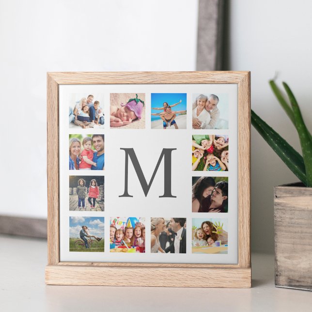 Custom Family Photo Collage Personalised White Tile (Creator Uploaded)