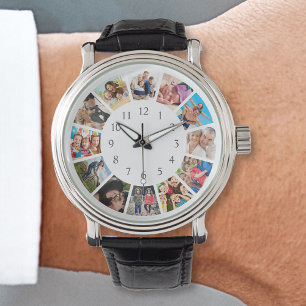 Custom Family Photo Collage Personalised White Watch