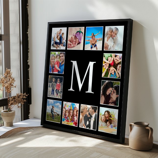 Custom Family Photo Collage Personalized Black Poster (Creator Uploaded)
