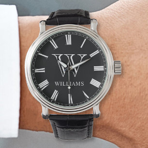 Custom Family Photo Collage Personalized Black Watch