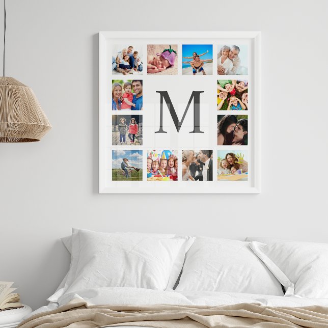 Custom Family Photo Collage Personalized White Poster (Creator Uploaded)