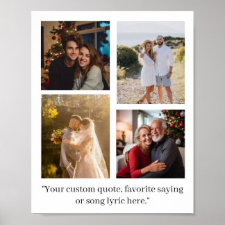 Custom Family Photo Collage Quote Poster