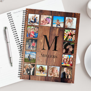 Custom Family Photo Collage Reclaimed Wood Planner