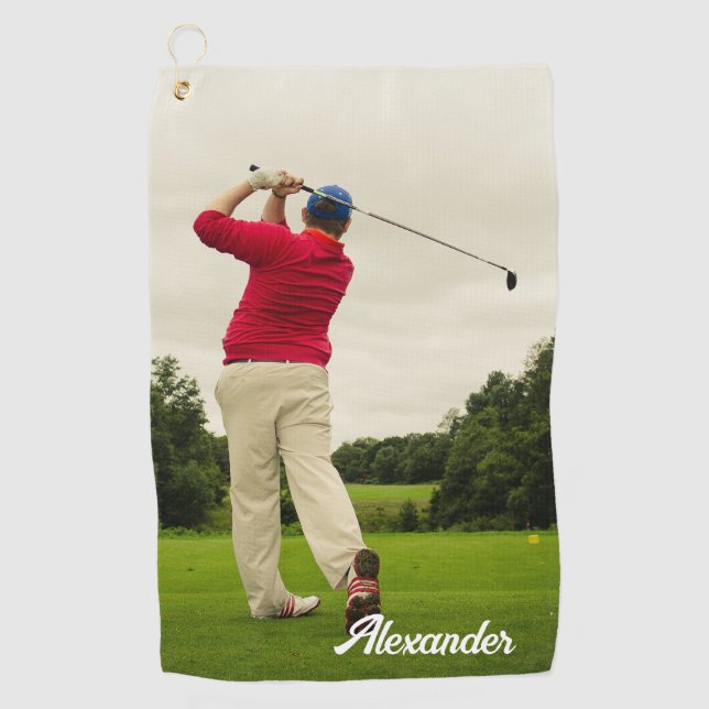 Custom Family Photo Collage Simple Golf Towel (Front)