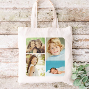 Custom Family Photo Collage Tote Bags