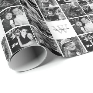 Custom Family Photo Collage Wrapping Paper