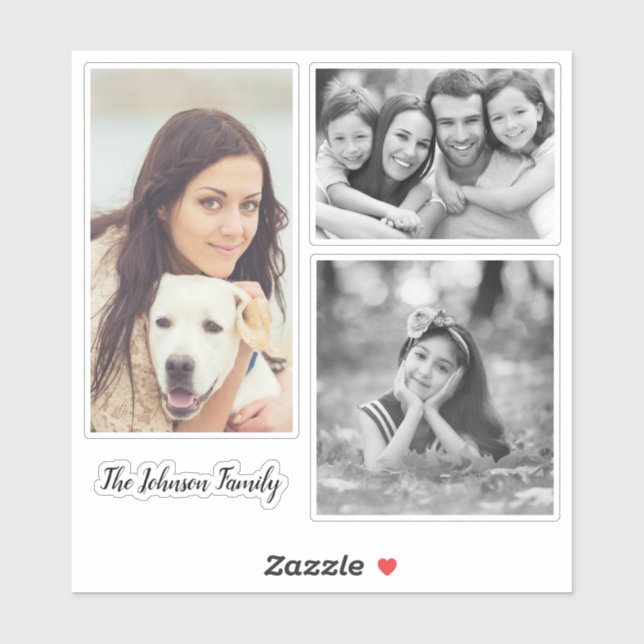 Custom Family Photo Contour Stickers (Sheet)