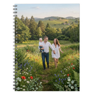 Custom Family Photo Elegant Spiral Notebook
