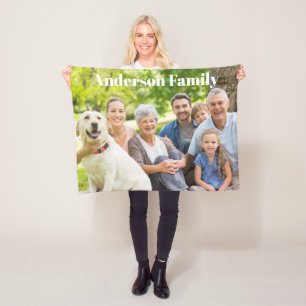Custom Family Photo Fleece Blanket