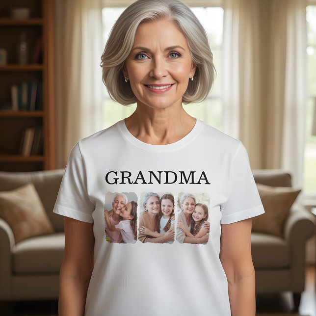 Custom Family Photo Grandma T-Shirt (Creator Uploaded)