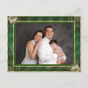 Custom Family Photo Green Antique Frame DIY, ZYPI Postcard