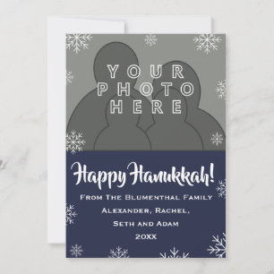 Custom Family Photo   Happy Hanukkah!   Portrait Holiday Card