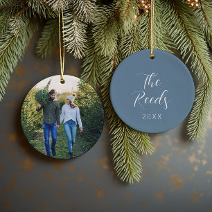 Custom Family Photo Keepsake Christmas Ceramic Tree Decoration
