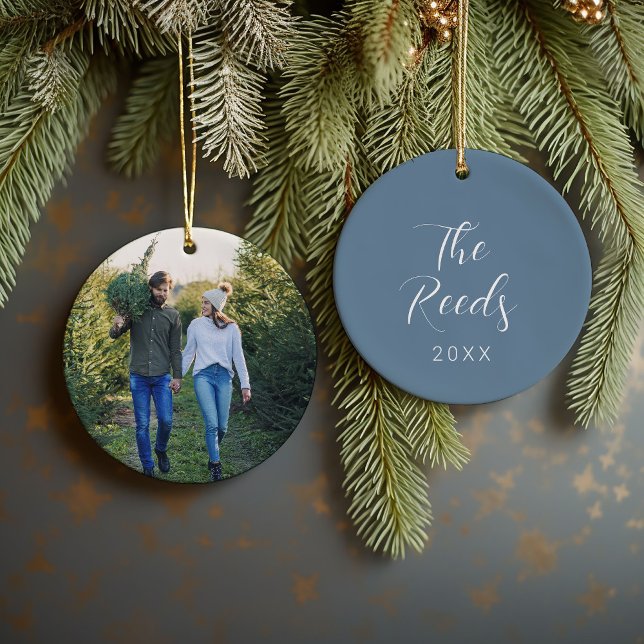 Custom Family Photo Keepsake Christmas Ceramic Tree Decoration (Creator Uploaded)