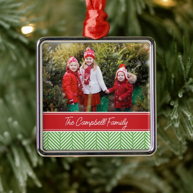 Custom Family Photo Keepsake Holiday Ornament (Tree)