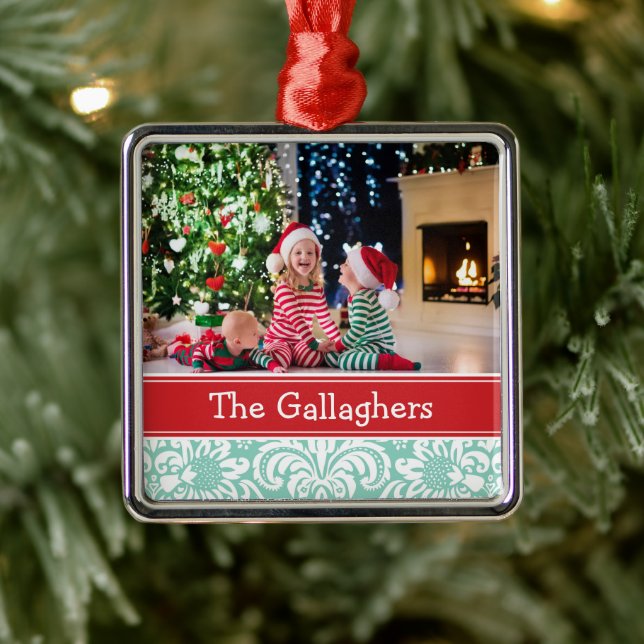Custom Family Photo Keepsake Holiday Ornament (Tree)