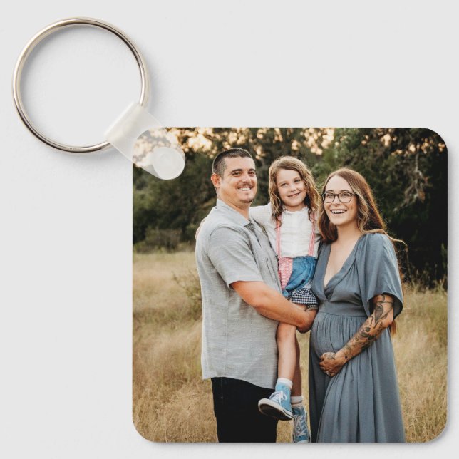 Custom Family Photo  Key Ring (Front)