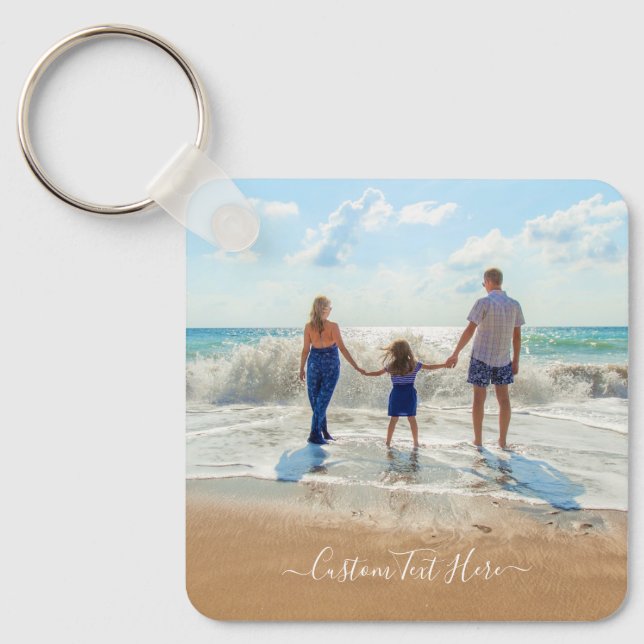 Custom Family Photo Keychain Your Own Design (Front)