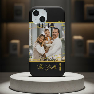 Custom Family Photo Luxury Black & Gold Keepsake iPhone 16 Pro Max Case