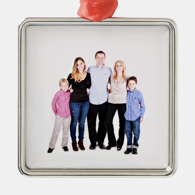 Custom Family Photo Metal Tree Decoration (Front)