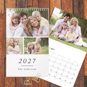 Custom Family Photo Minimalist 2027 Calendar