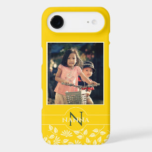 Custom Family Photo Monogram Name Pattern Yellow