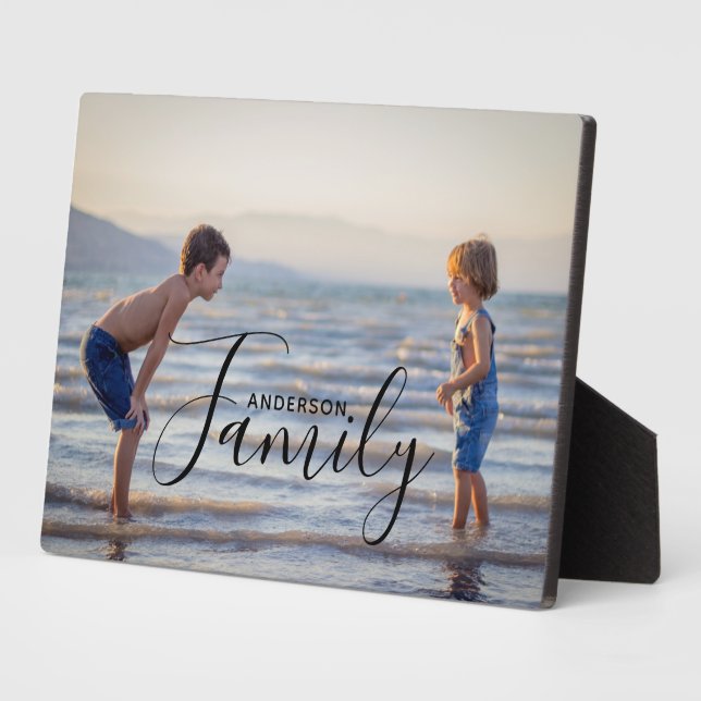 Custom Family Photo Name Keepsake Gift Plaque (Side)