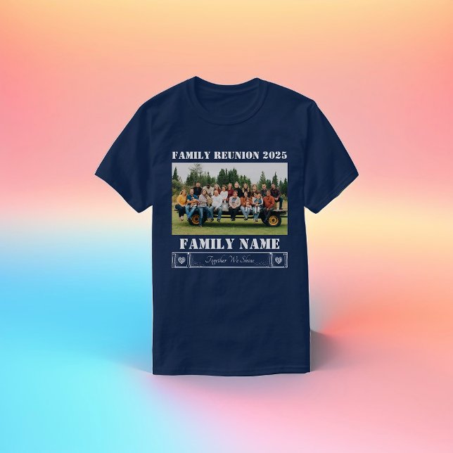Custom Family Photo & Name Reunion Year T-Shirt (Creator Uploaded)