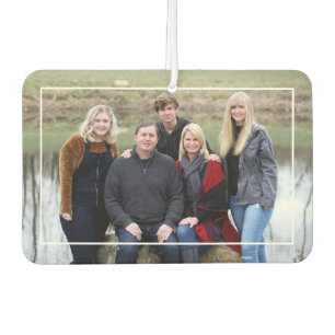 Custom Family Photo Name Rustic Wood Monogram Car Air Freshener